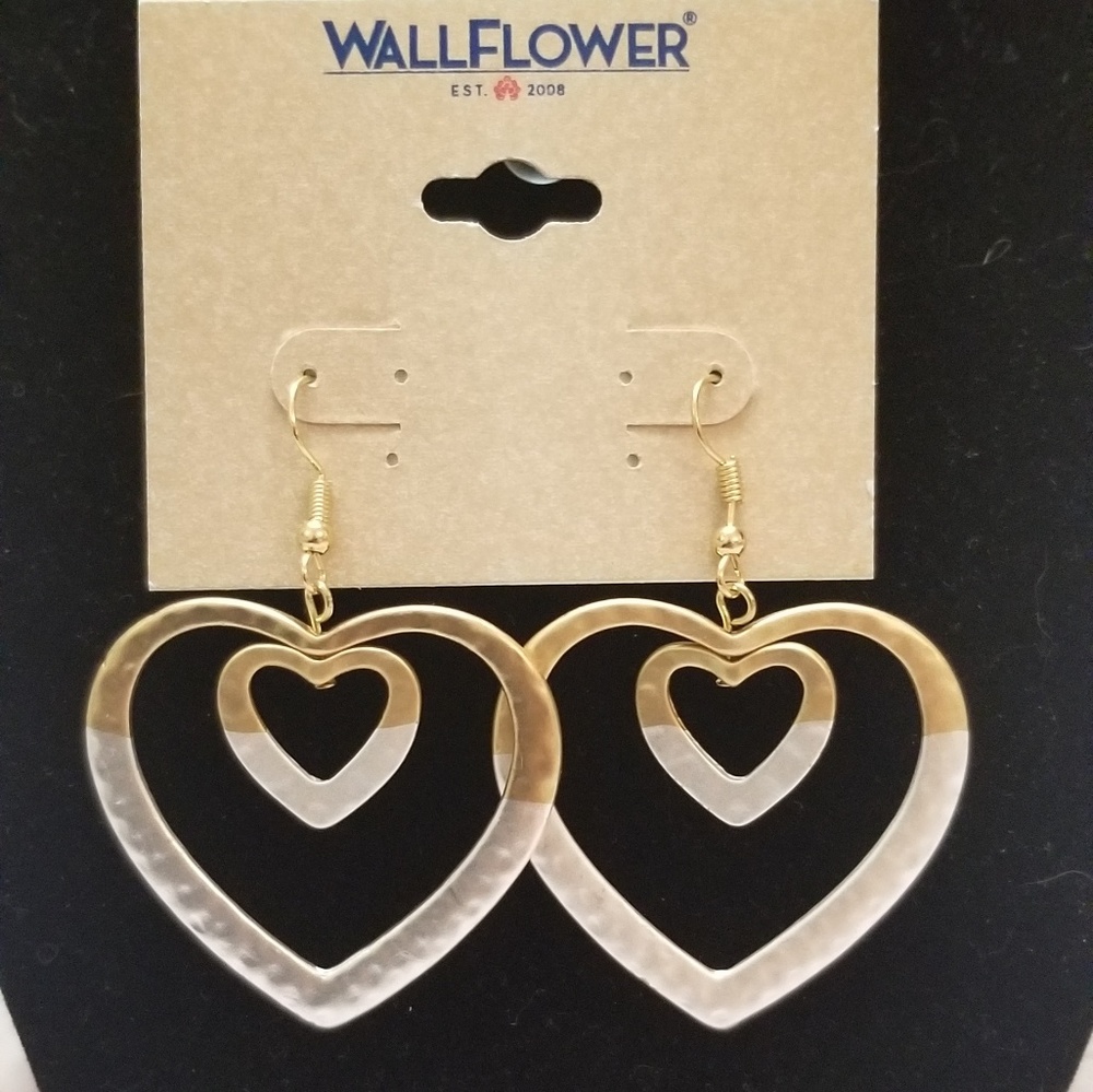 Heart dangle earrings.